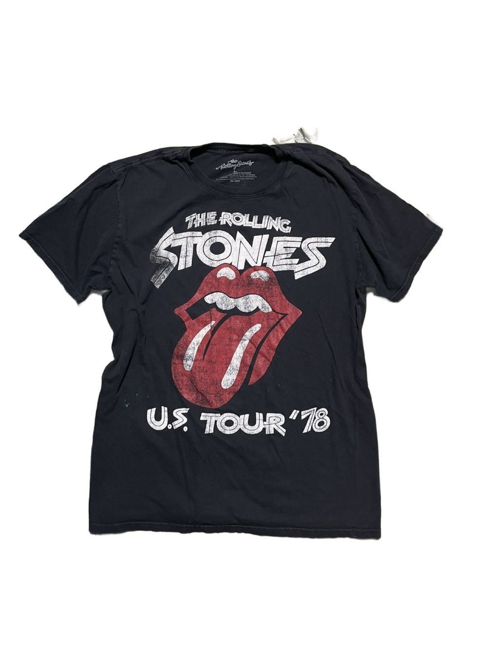 The Rolling Stones Black 1978 Tour T-Shirt w/Tour Cities & Dates (Size: Large)